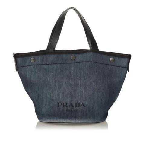 prada signature tote bag|Prada denim tote bag.